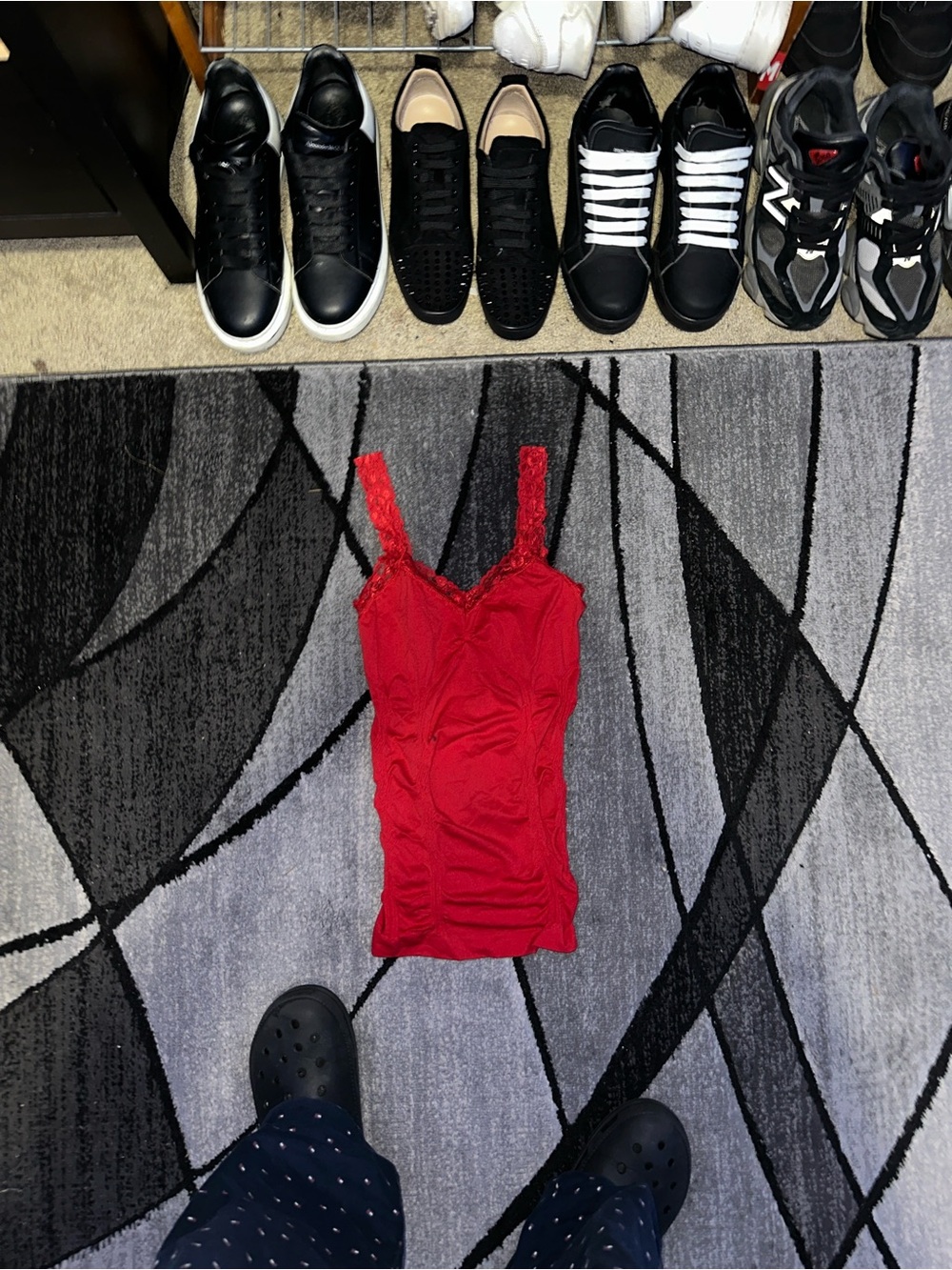 Soho Girls Red Lace-Trim Camisole Tank